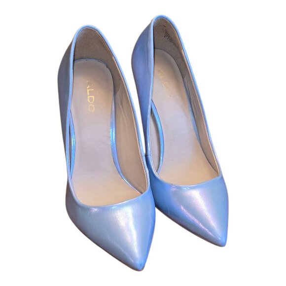 ALDO Stressy Powder Blue Iridescent Stiletto sz 6 - Picture 2 of 11